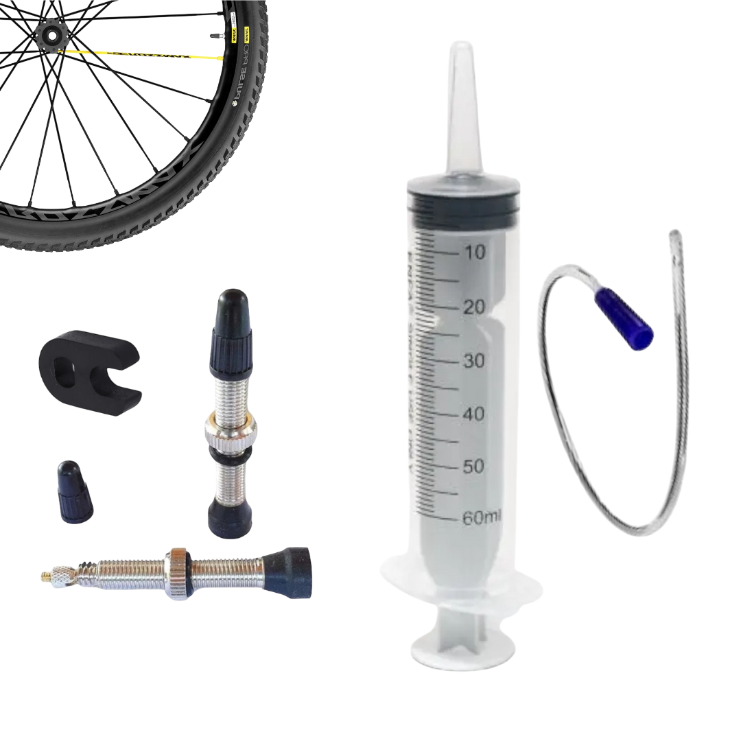 KIT JERINGUILLA BULLBERNA + 2 VALVULAS PRESTA 40MM CON LLAVE QUITA OBUS