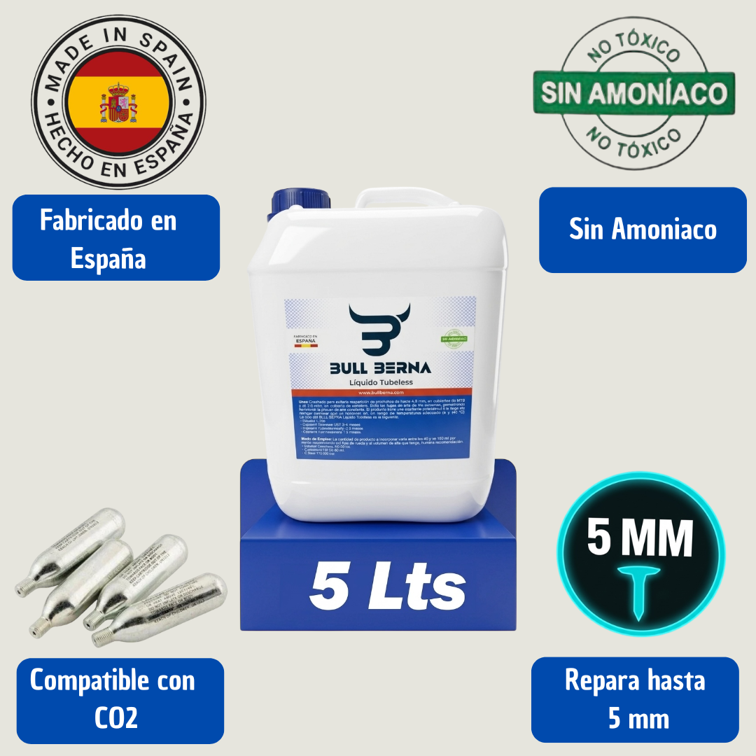 Líquido Sellante Tubeless Bullberna 5 Lt - Sin Amoníaco