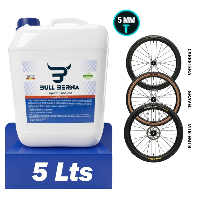Líquido Sellante Tubeless Bullberna 5 Lt - Sin Amoníaco